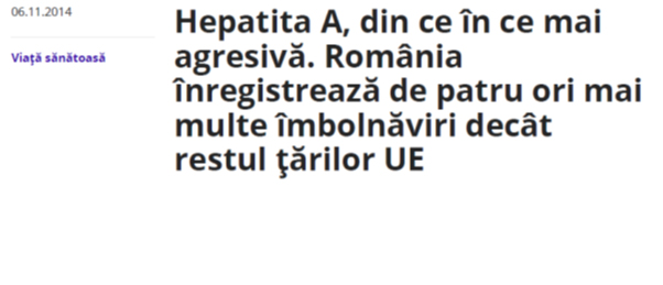 Stiai ca Romania ocupa primul lor in Europa la hepatita?